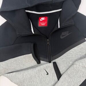 Nike Tech Fleece Full Zip Hoodie Black Gray Youth Small Sportswear FLAW